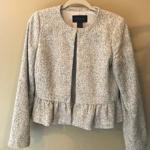 Ann Taylor tweed blazer in cream